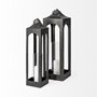 68990 - Ina Tall Charcoal Metal Candle Holder Lantern 