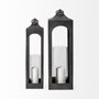 68990 - Ina Tall Charcoal Metal Candle Holder Lantern 