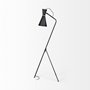 68977 - Eris III (58.3"H) Black/Brass Metal Cone Shade Floor Lamp 