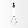 68977 - Eris III (58.3"H) Black/Brass Metal Cone Shade Floor Lamp 