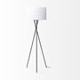 68970 - Ambrose 20.0L x 20.0W x 61.8H Black Metal W/White Fabric Shade Floor Lamp