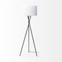 68970 - Ambrose 20.0L x 20.0W x 61.8H Black Metal W/White Fabric Shade Floor Lamp