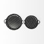 68951 - Lito (Set of 2) Black Woven Metal Round Serving Trays