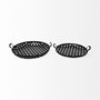 68951 - Lito (Set of 2) Black Woven Metal Round Serving Trays