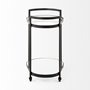 68945 - Eleonore Black Metal Frame Two-Tier w/Glass Shelves Bar Cart