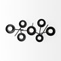 68942 - Meira Black Metal Seven Votive Table Candle Holder 