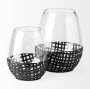 68937 - Reena I Small Black Woven Metal Base Table Candle Holder 