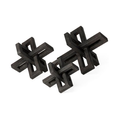 68962 - Aleph (Set of 3) Black Metal Small Medium & Large Jacks
