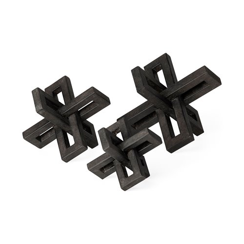 68962 - Aleph (Set of 3) Black Metal Small Medium & Large Jacks