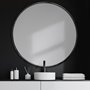 68248 - Piper 47.2L x 1.0W x 47.2H Large Black Metal Round Wall Mirror