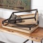 68647 - Ross Set of 2 Natural Wood W/ Black Metal Nesting Trays
