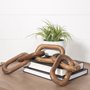 68893 - Alix 29L x 5W Brown Wooden Hand-Made 5 Link Chain