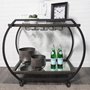69086 - Chriselle Black Metal And Glass Two Tier Bar Cart