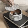 68913 - Azul (Small) 5L x 5W Gray Ceramic Detailed Decorative Box
