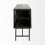69011 - Arelius 70L x 18.75W x 32H Black-Brown Wood, Black Metal Base w/ 4 Glass Cabinet Doors Sideboard