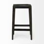 69007 - Nell 30" Seat Height Black Metal Seat & Foot Rest With Black Wood Legs Stool