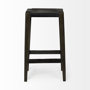69007 - Nell 30" Seat Height Black Metal Seat & Foot Rest With Black Wood Legs Stool