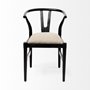 68865 - Trixie I  Black Wooden Base w/ Dark Taupe Fabric Seat Dining Chair