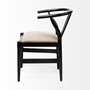 68865 - Trixie I  Black Wooden Base w/ Dark Taupe Fabric Seat Dining Chair