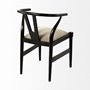 68865 - Trixie I  Black Wooden Base w/ Dark Taupe Fabric Seat Dining Chair