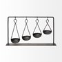 68857 - Enos 19L x 3W Black Metal 4 Bowl Ancient Spice Market Decorative Display