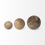 68856 - Carrick (Set of 3) Natural Wood Decorative Spheres