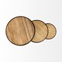 68814 - Glover (Set of 3) 20L x 20W Brown Wood Round Top W/Metal Nesting Accent Tables
