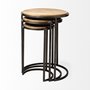 68814 - Glover (Set of 3) 20L x 20W Brown Wood Round Top W/Metal Nesting Accent Tables