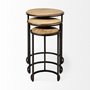 68814 - Glover (Set of 3) 20L x 20W Brown Wood Round Top W/Metal Nesting Accent Tables