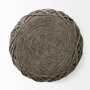 68730 - Allium Dark Brown Handwoven Wool Cylindrical Pouf