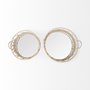 68994 - Leona (Set of 2) Natural Wicker Woven Mirrored Base Nesting Trays
