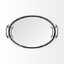 68984 - Ansel 20L x 14W Black Metal Mirrored Bottom Oval Serving Tray