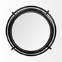 68734 - Ada Round Shape Black Metal Frame Two-Tier w/Glass Shelf Bar Cart