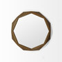 69027 - Aramis I 32" Octagon Brown Wood Frame Wall Mirror