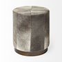 69056 - Zahavi I 23"H grey-toned hair-on-hide ottoman