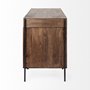 69021 - Glenn VII 56L x 22W Dark Brown Wood w/ Black Iron Frame, 3 Drawer Office Desk