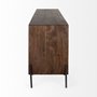 69020 - Glenn VI 71.5x18 Dark Brown Wood Frame w/ Black Iron Accent, 6 Drawer, 2 Door Cabinet Sideboard
