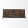 69020 - Glenn VI 71.5x18 Dark Brown Wood Frame w/ Black Iron Accent, 6 Drawer, 2 Door Cabinet Sideboard