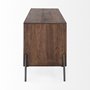 69018 - Glenn IV Dark Brown Wood w/ Black Iron Frame Media Console w/ Storage, TV Stand for TV up to 71"