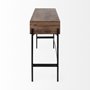 69017 - Glenn III 56L x 14W Dark Brown Wood w/ Black Iron Frame, 4 Drawer Console Table