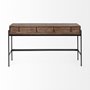 69017 - Glenn III 56L x 14W Dark Brown Wood w/ Black Iron Frame, 4 Drawer Console Table