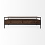 69016 - Glenn II 54x30 Dark Brown Wood w/ Black Iron Frame, Rectangle 3 Drawers Coffee Table