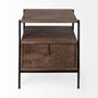 69015 - Glenn I 20L x 21W x 24H Dark Brown Wood w/ Black Iron Frame Square End/Side Table 