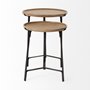 69014 - Helios III 20L x 24H Set of Two Round Brown Solid Wood Iron Base Nesting End/Side Tables
