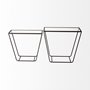 68941 - Arya (Set of 2) 24L x 10W Black Rectangular Glass Top Iron Frame Accent Table 