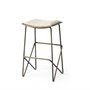 68465 - Katniss 26" Total Height Cream Fabric Seat Gold Metal Frame Counter Stool