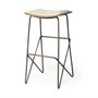 68466 - Katniss 30" Total Height Cream Fabric Seat Gold Metal Frame Bar Stool