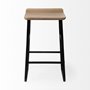 69008 - Conan 25" Seat Height Brown Wood Seat Black Metal Frame Counter Stool