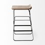 69008 - Conan 25" Seat Height Brown Wood Seat Black Metal Frame Counter Stool
