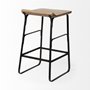 69008 - Conan 25" Seat Height Brown Wood Seat Black Metal Frame Counter Stool
